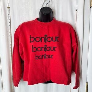 Vintage Bonjour Crop Top